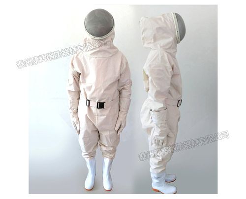 江苏泰州工厂直供双层高压耐刺穿防护服面罩连体白色防蜂服批发